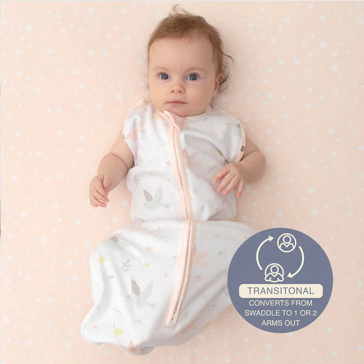 Smart Sleep Zip Up Swaddle 0.2tog 0-3Mths- Ava Birds