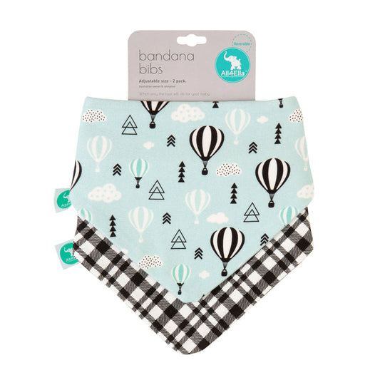 Bandana Bibs 2pk- Hot Air Balloons