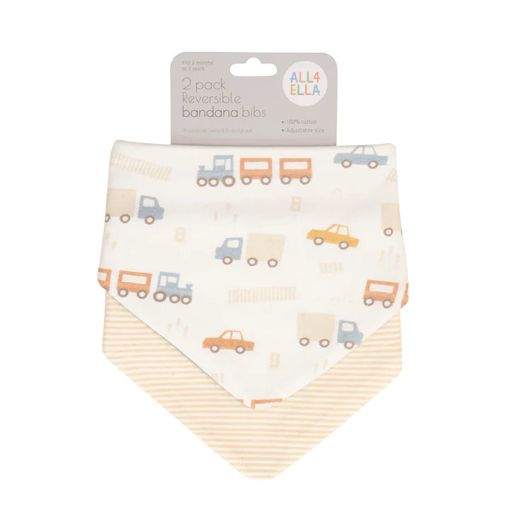 Bandana Bibs 2pk- Trucks