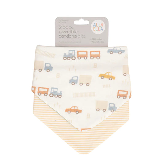 Bandana Bibs 2pk- Trucks