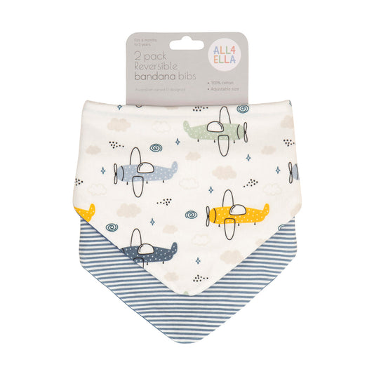 Bandana Bibs 2pk- Planes