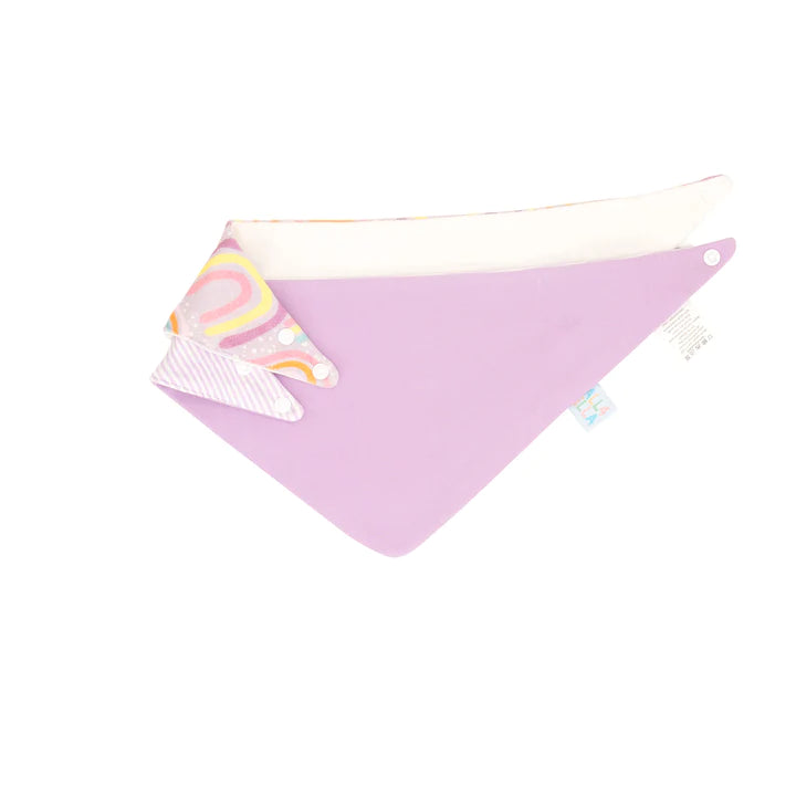 Bandana Bibs 2pk- Lilac Rainbows