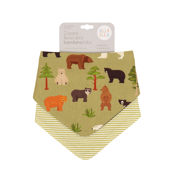 Bandana Bibs 2pk- Bears