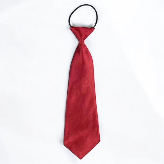 Boys Gentleman Adjustable Tie- Burgundy Red