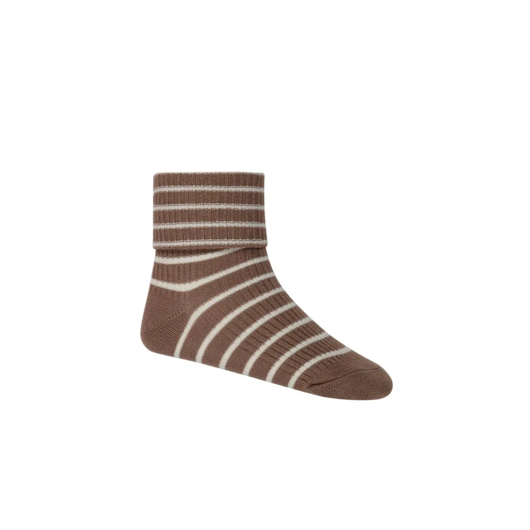 Classic Rib Sock- Hazelnut Stripe