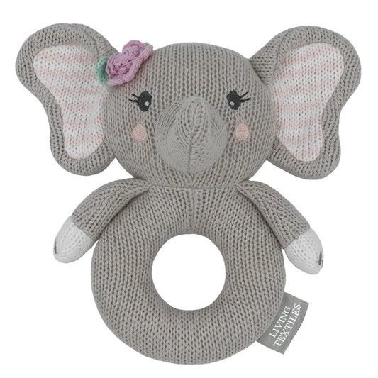 Ella The Elephant Knitted Rattle