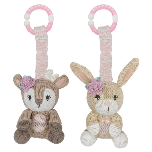 Stroller Toys 2 Pack- Fawn & Bunny