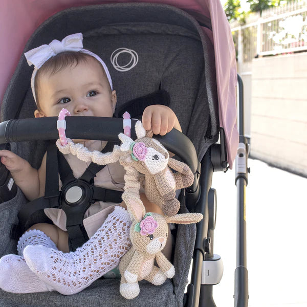 Stroller Toys 2 Pack- Fawn & Bunny