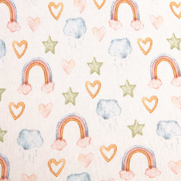 Organic Fitted Jersey Co-Sleeper Sheet- Rainbow Dreams