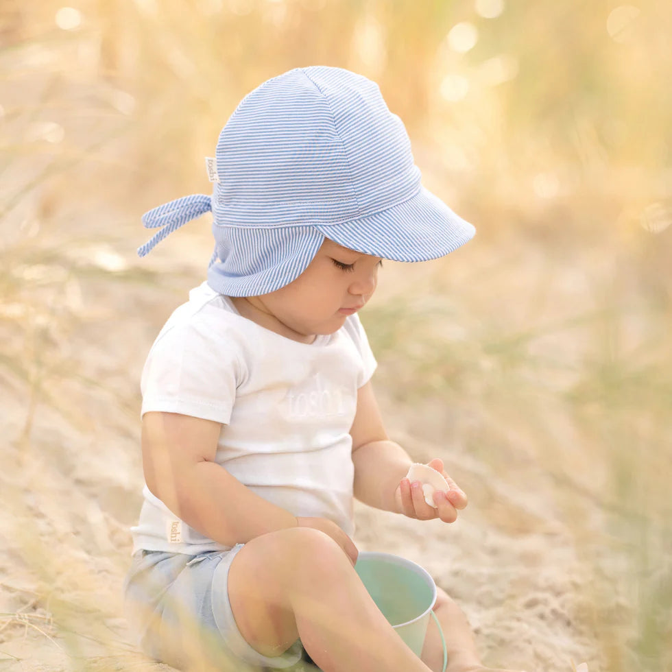 Flap Cap Baby- Sky