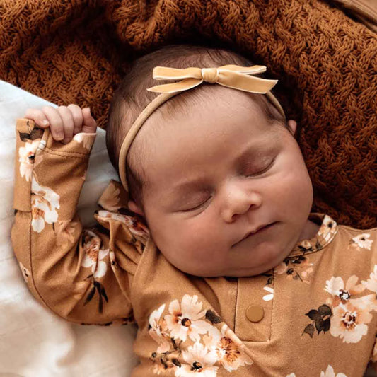 Baby Velvet Bow- Gold