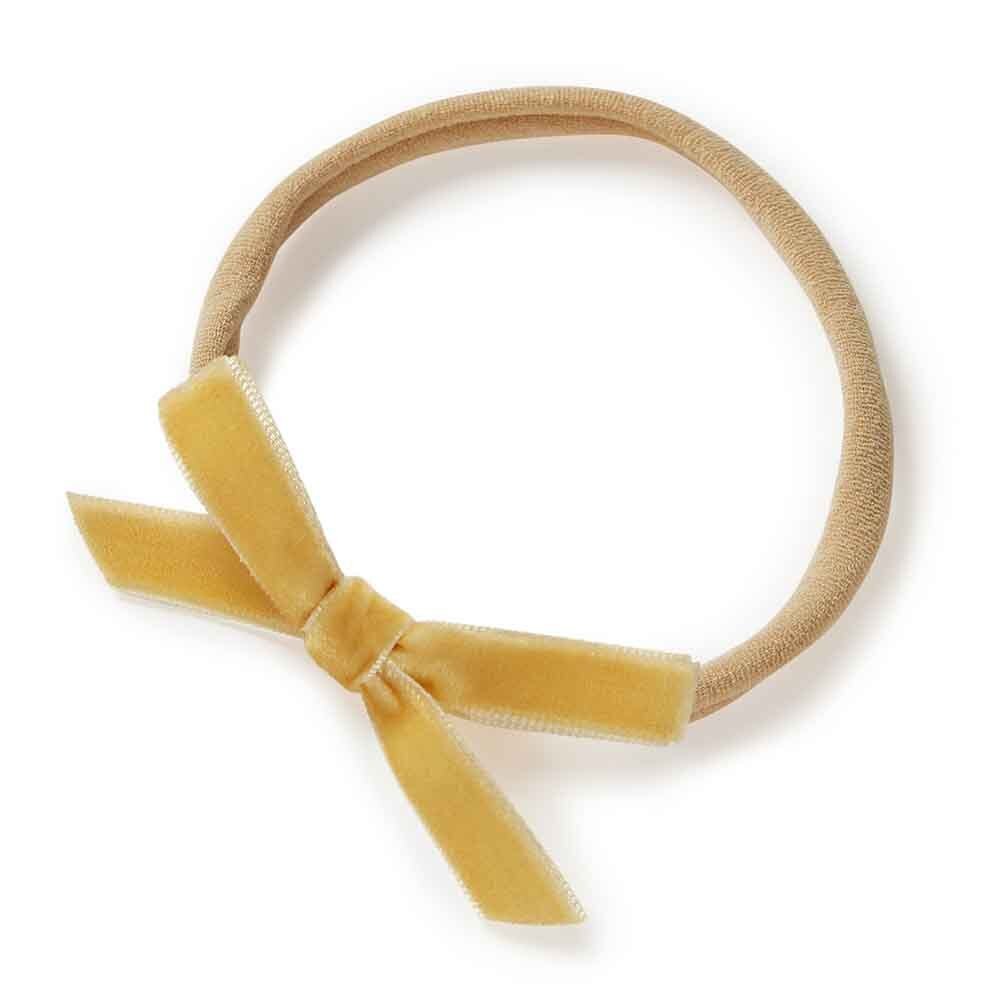 Baby Velvet Bow- Gold