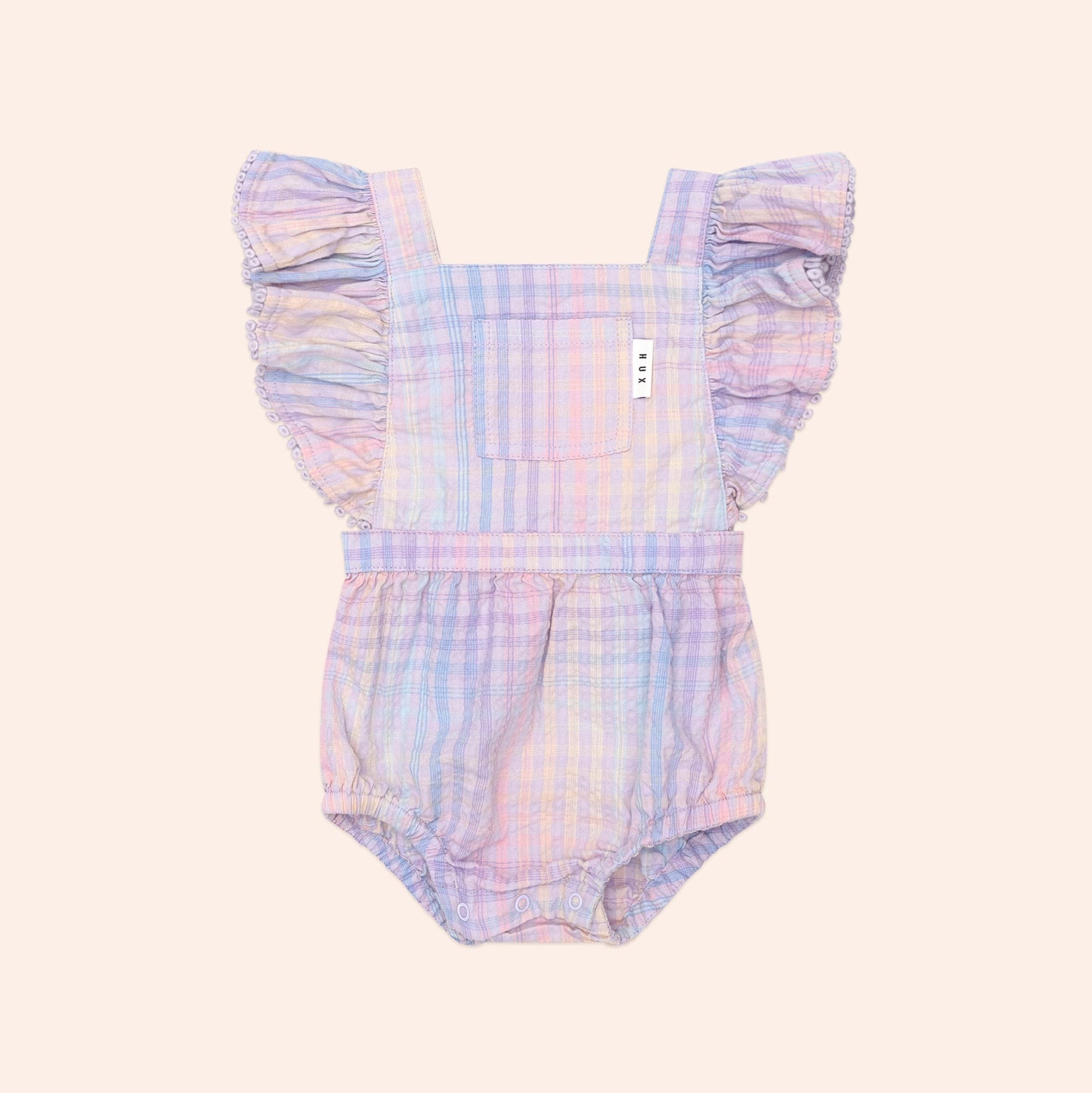 Rainbow Check Frill Playsuit