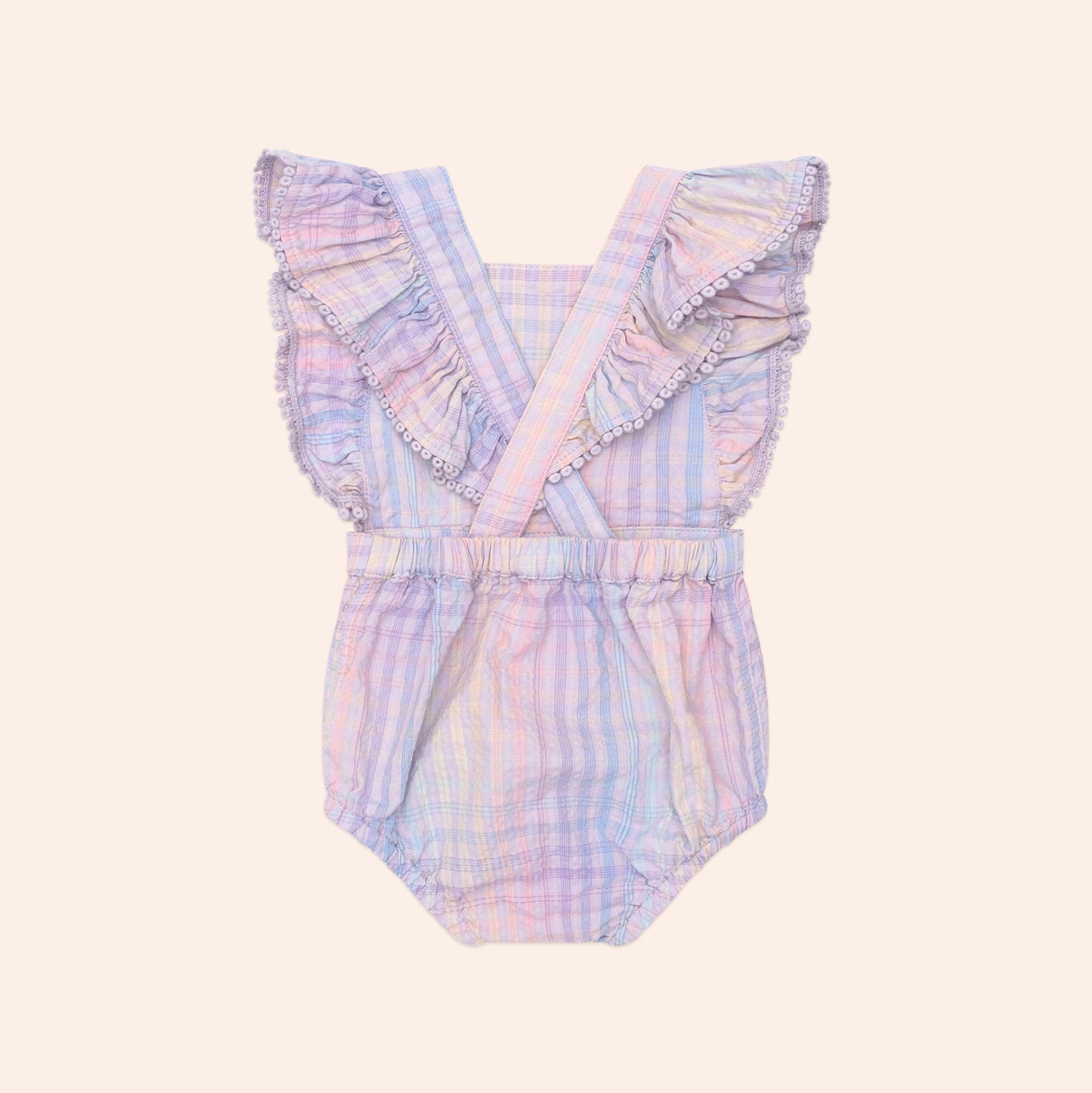 Rainbow Check Frill Playsuit