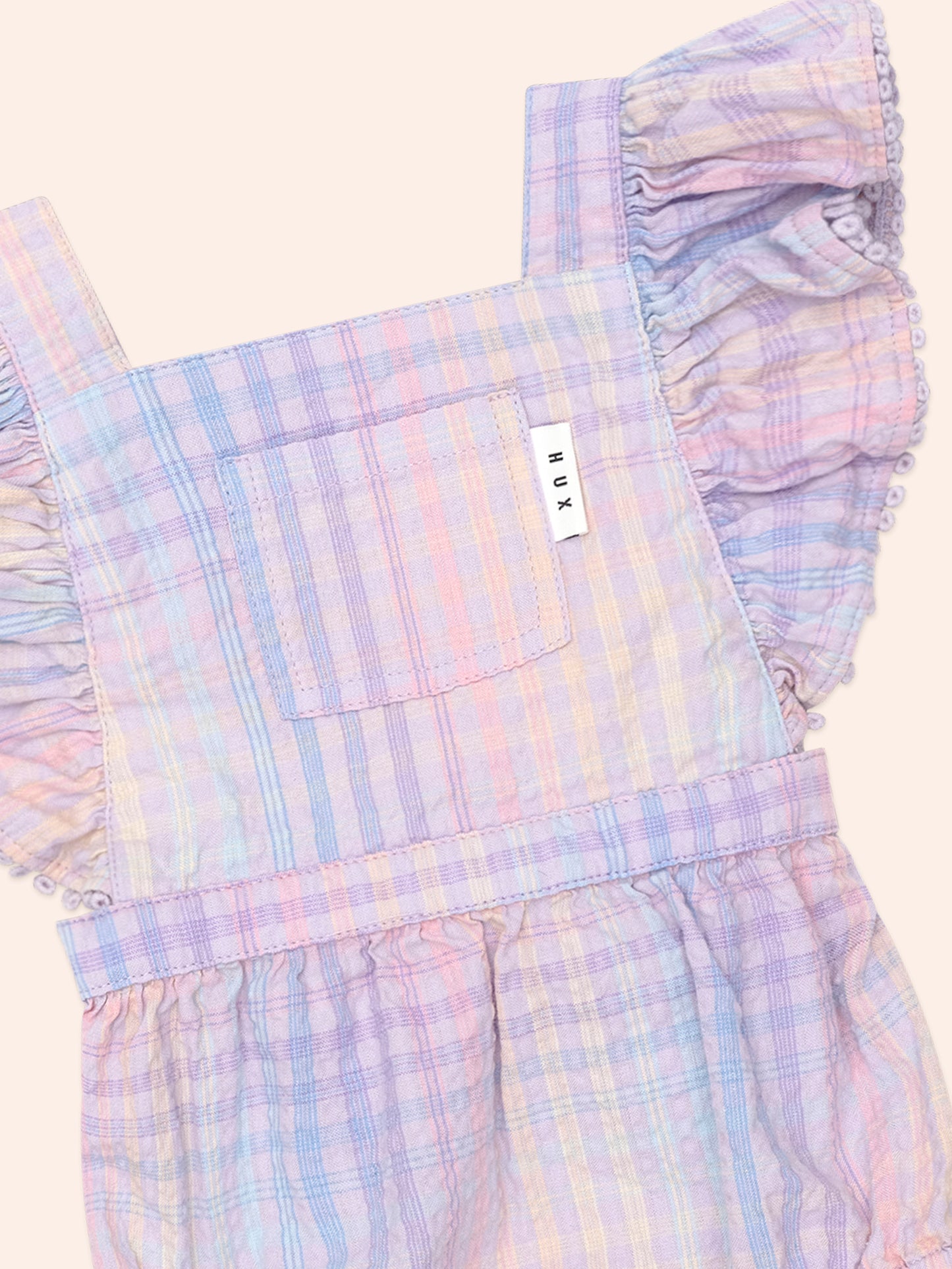 Rainbow Check Frill Playsuit