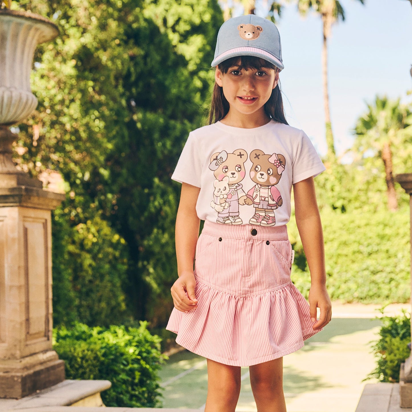 Candy Stripe Frill Skirt- Bubblegum Stripe