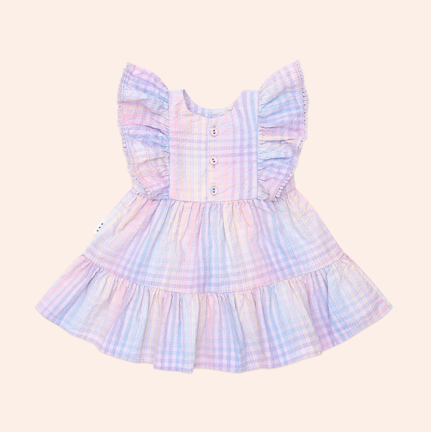 Rainbow Check Frill Dress