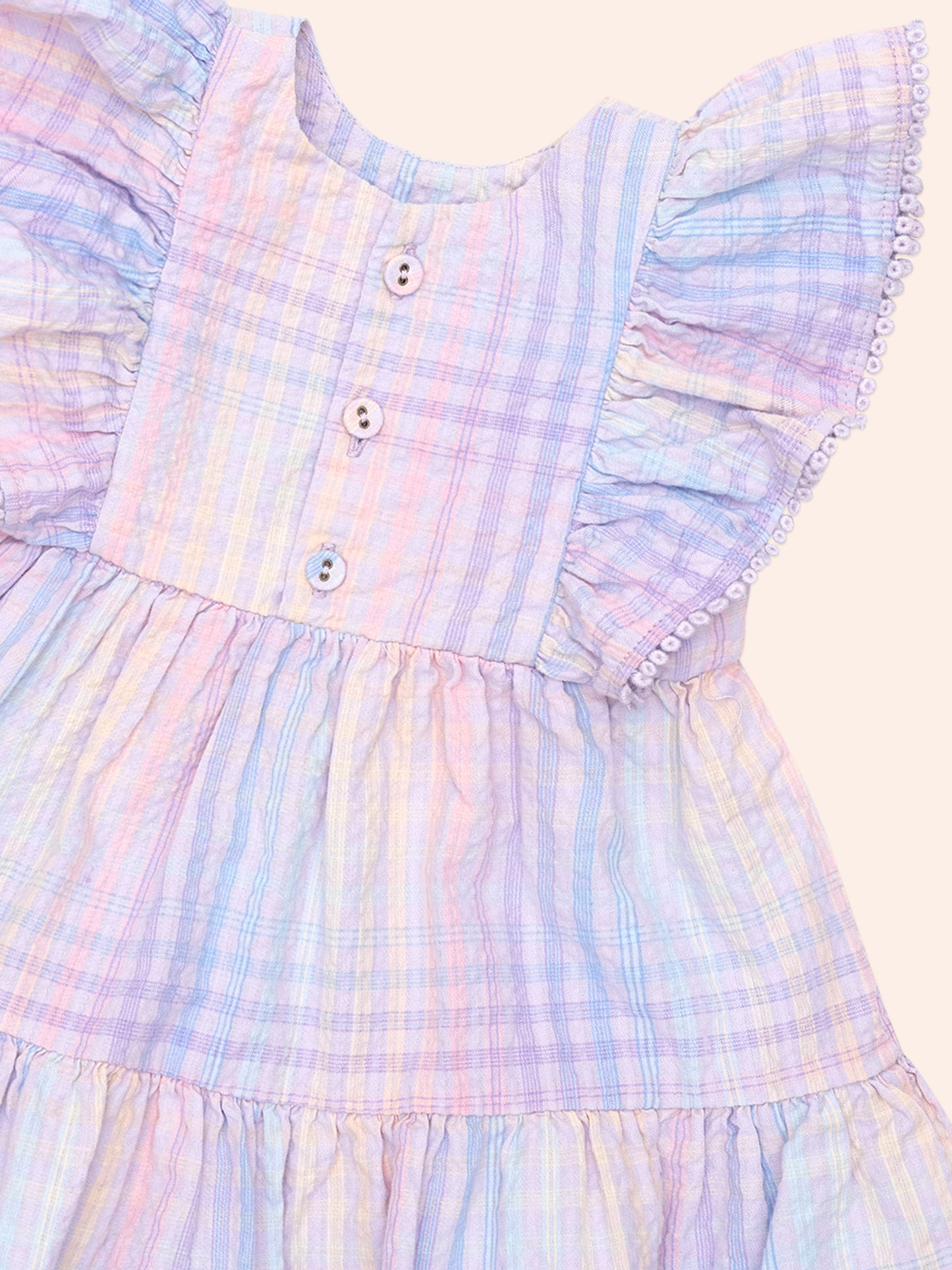 Rainbow Check Frill Dress