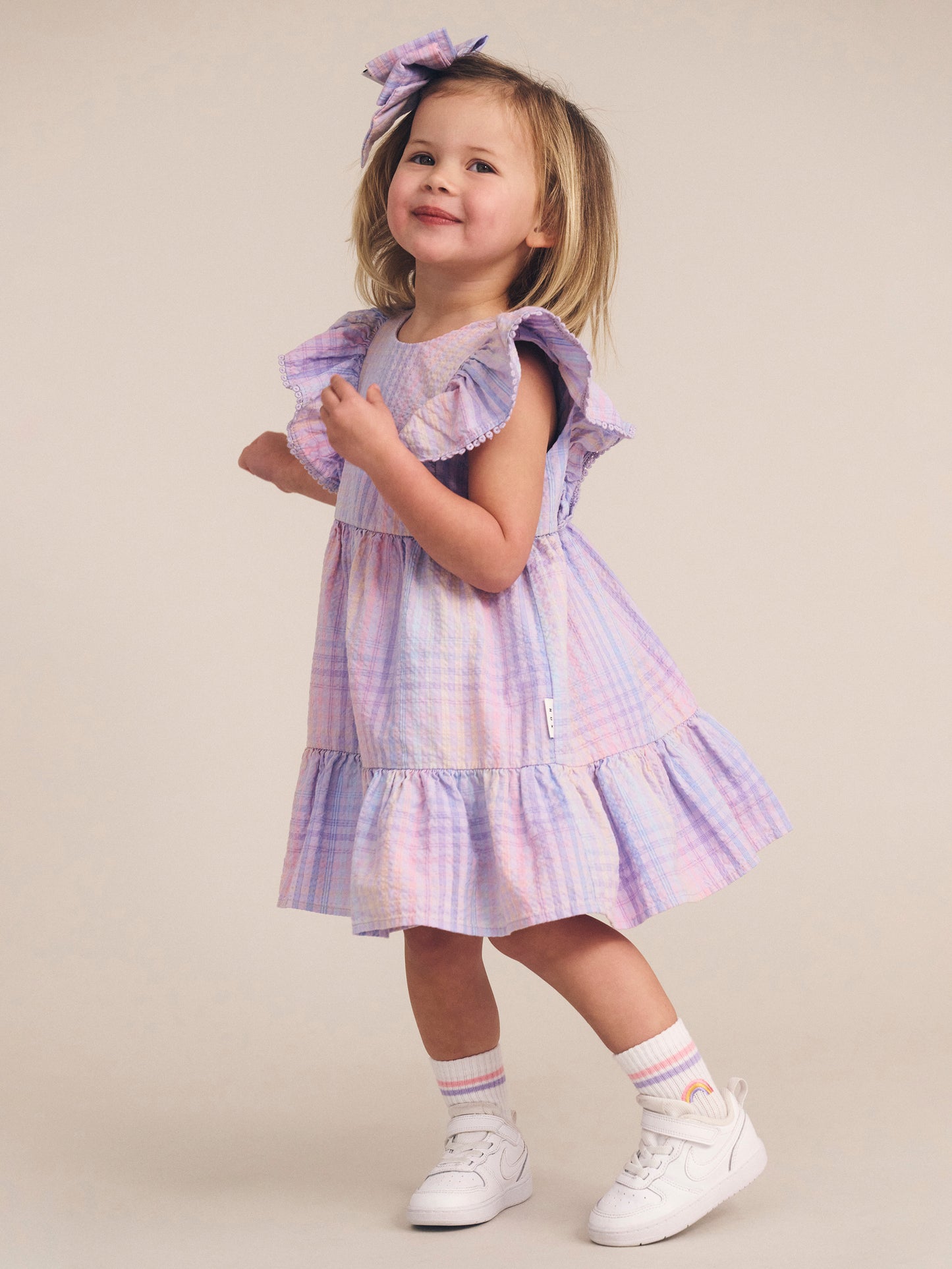 Rainbow Check Frill Dress