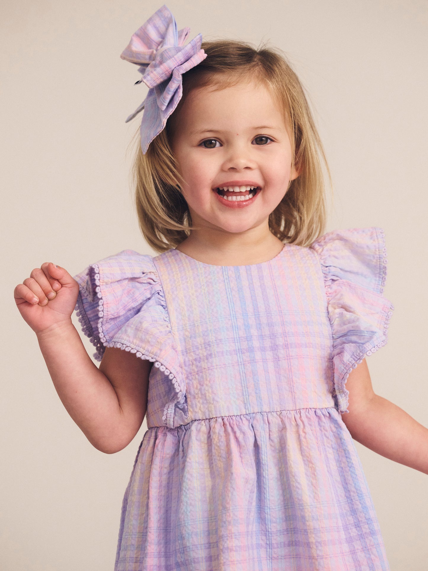 Rainbow Check Frill Dress