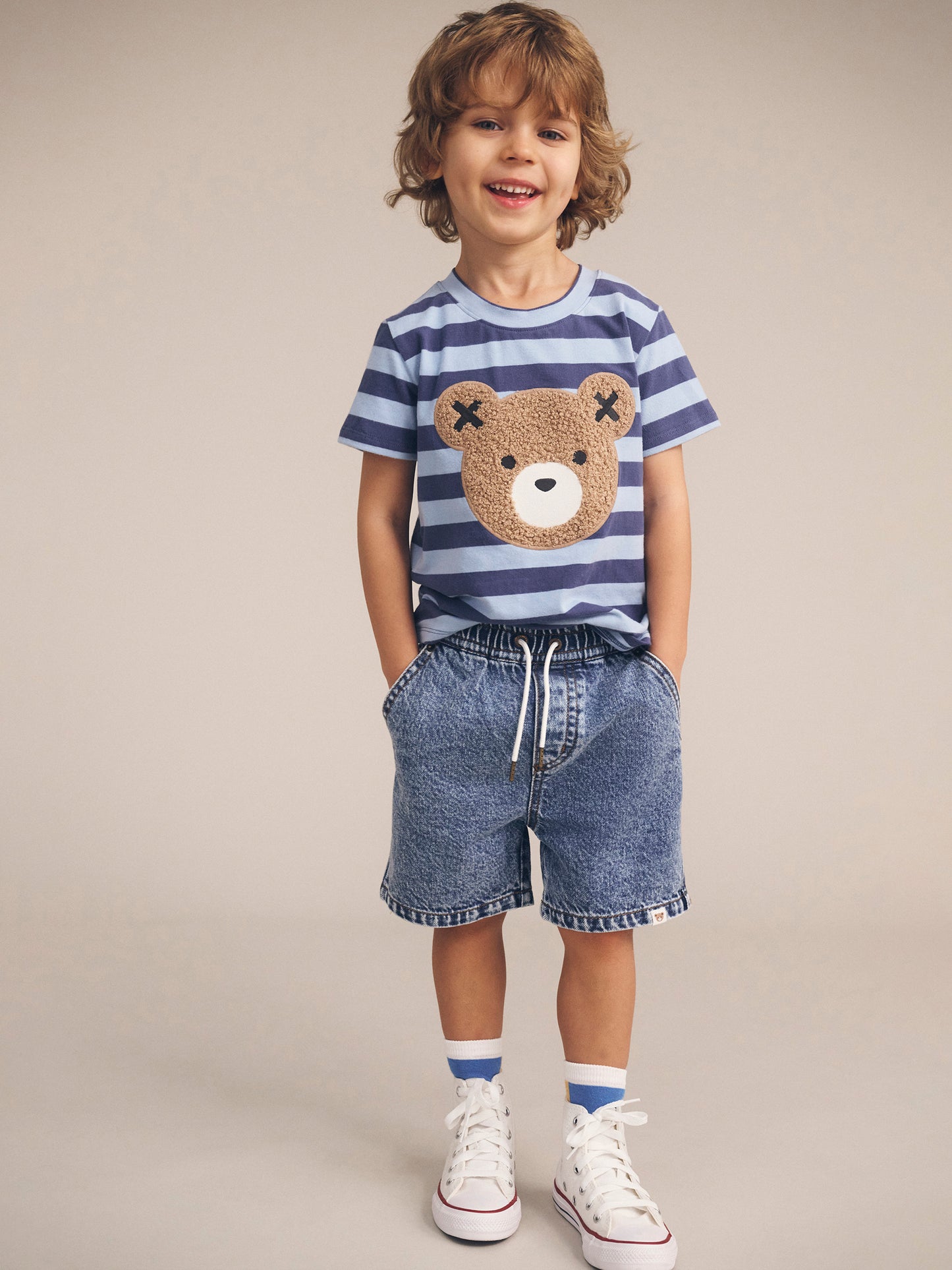 Furry Hux Blue Stripe Bear T-Shirt