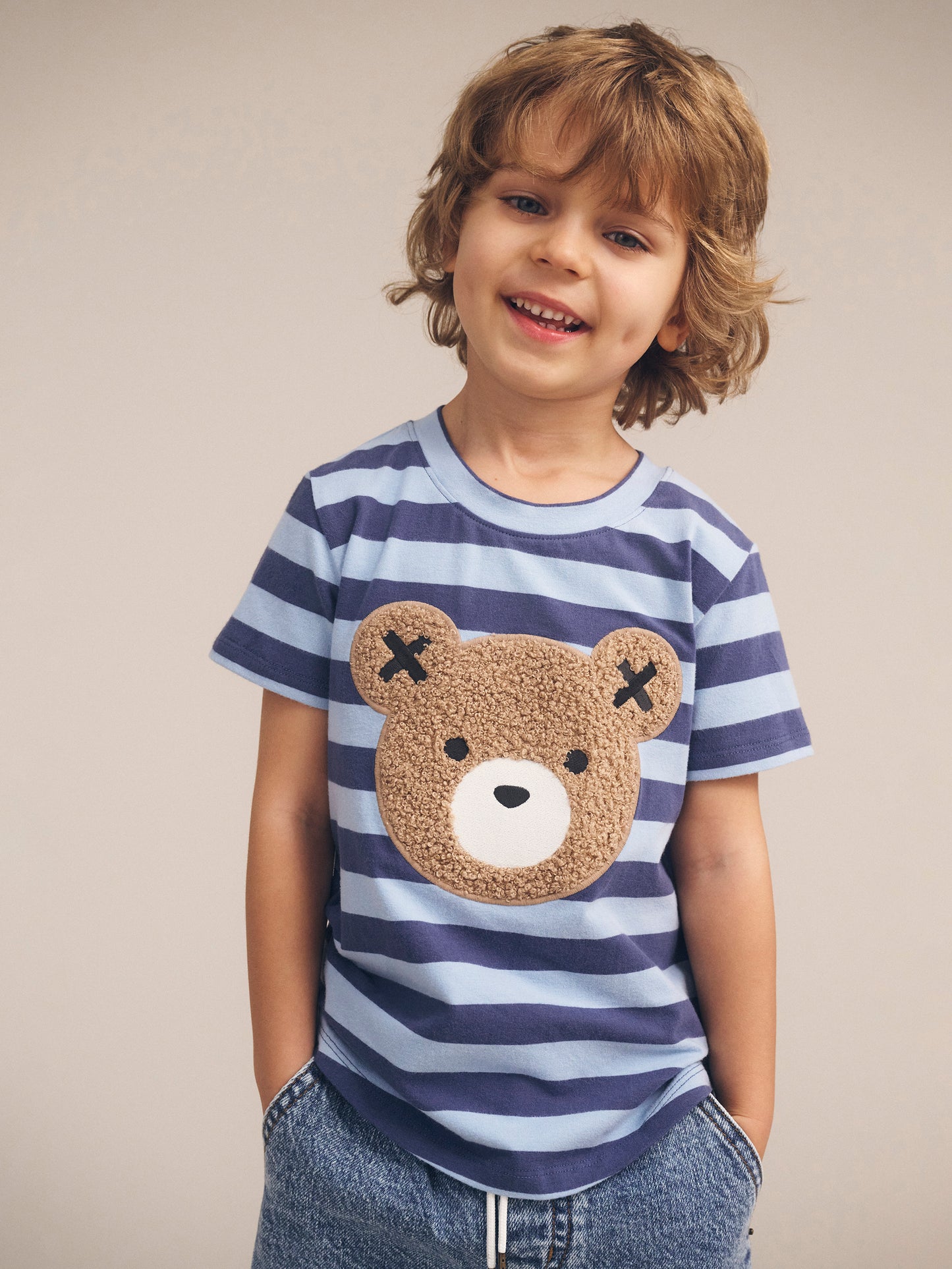 Furry Hux Blue Stripe Bear T-Shirt