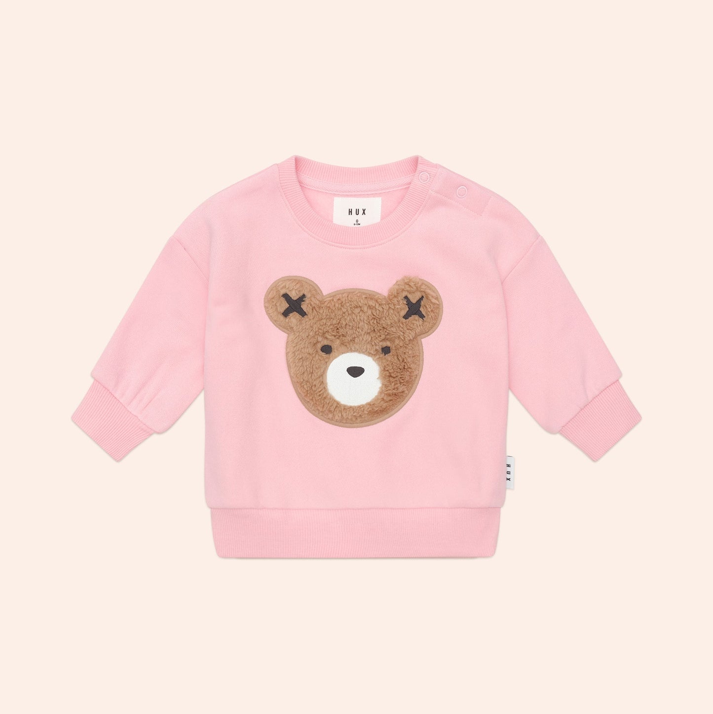 Blush Furry Hux Bear Sweatshirt