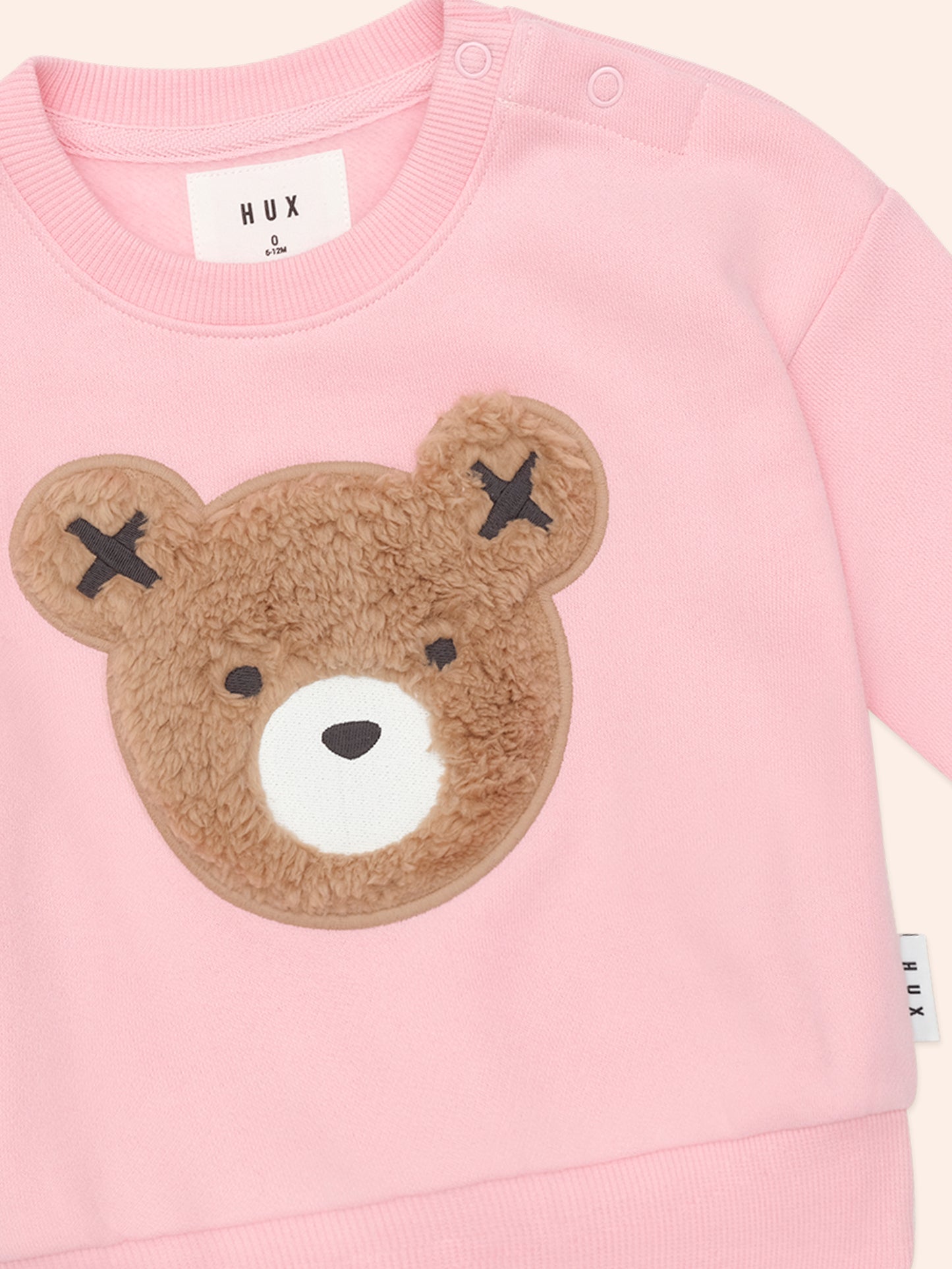 Blush Furry Hux Bear Sweatshirt