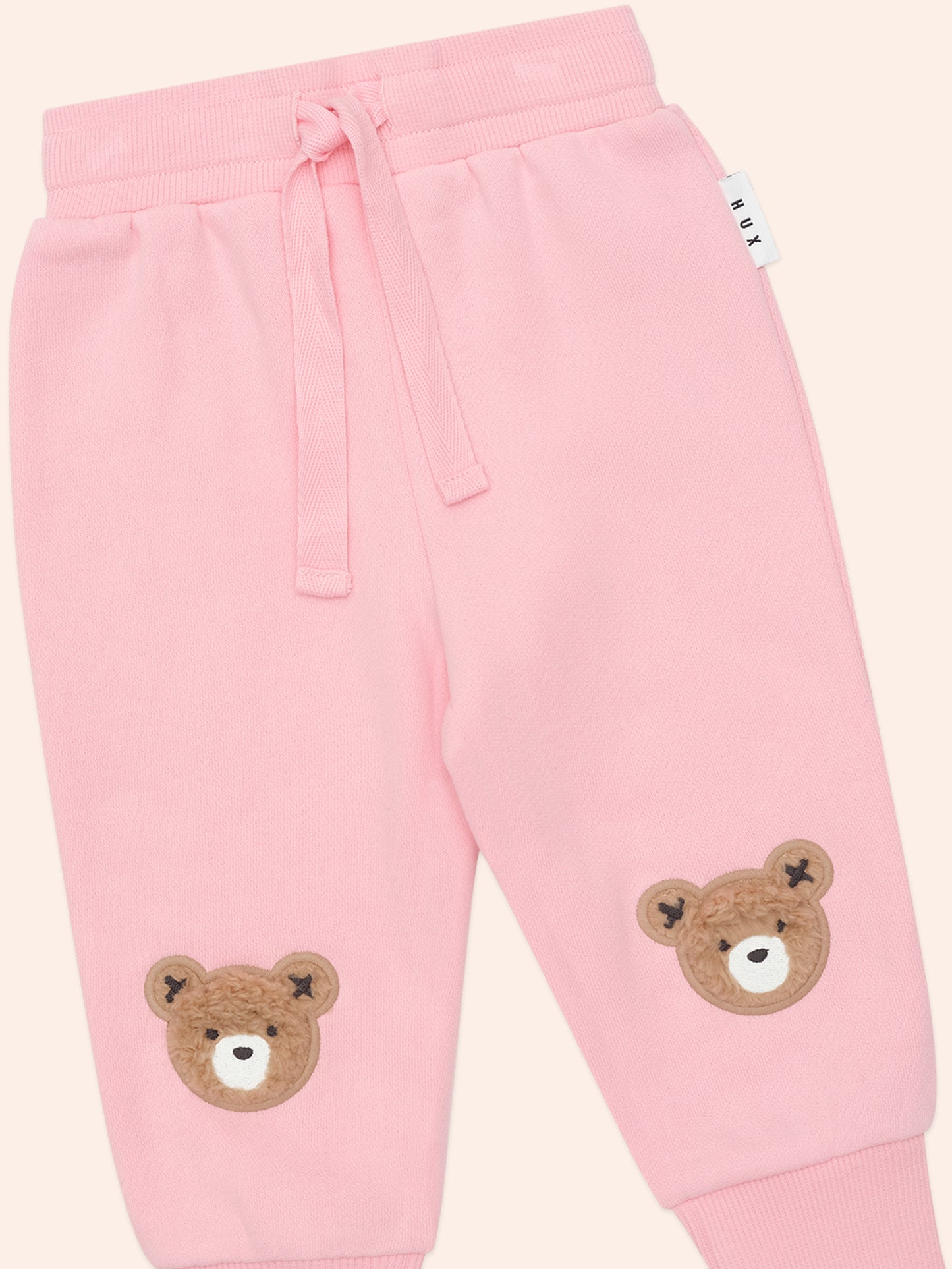 Blush Furry Hux Bear Track Pant