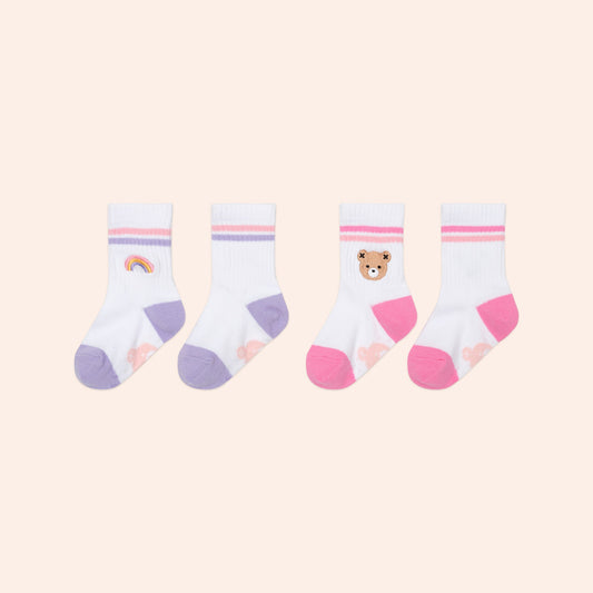 Blush Hux Varsity Socks 2PK