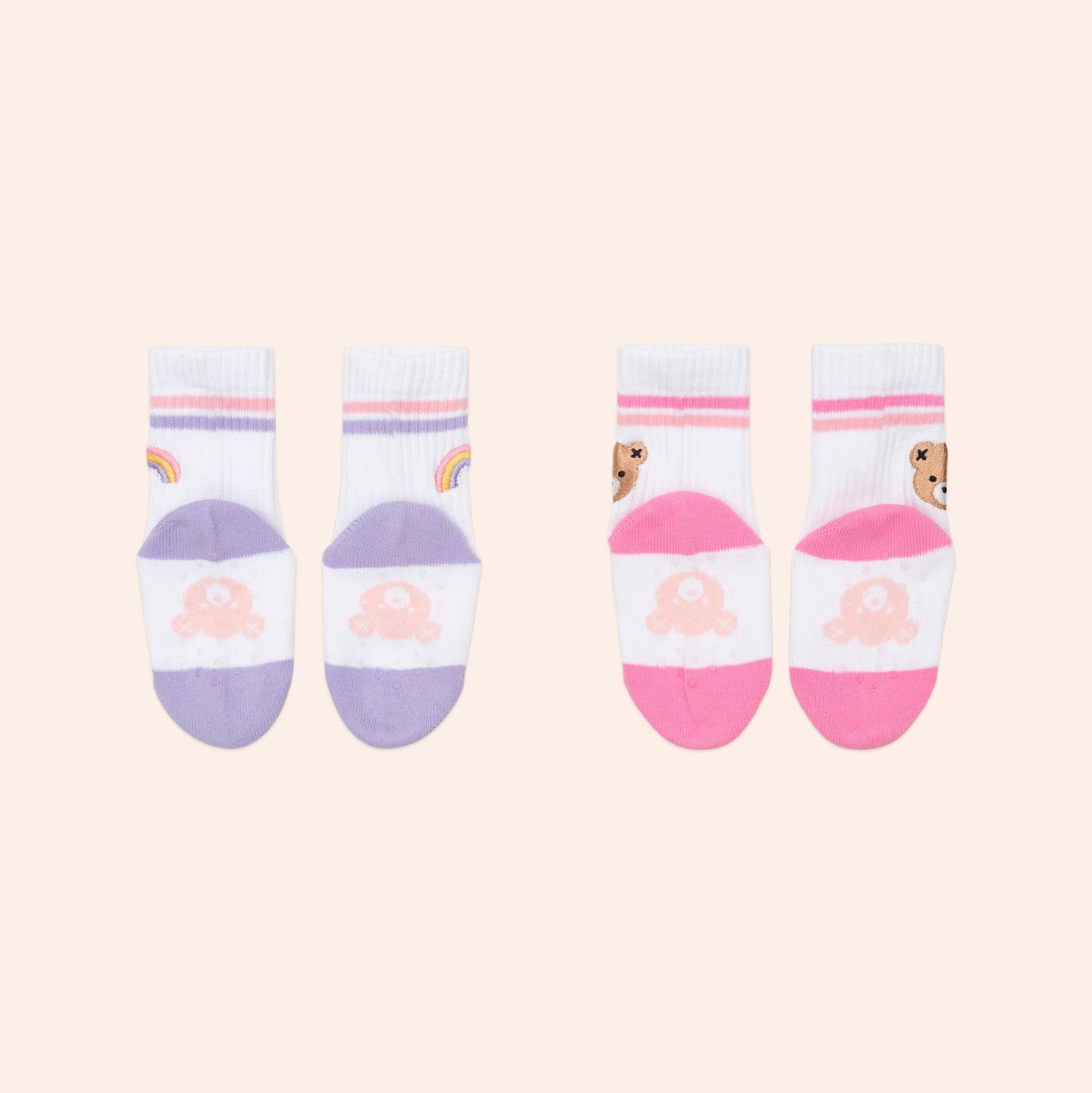 Blush Hux Varsity Socks 2PK