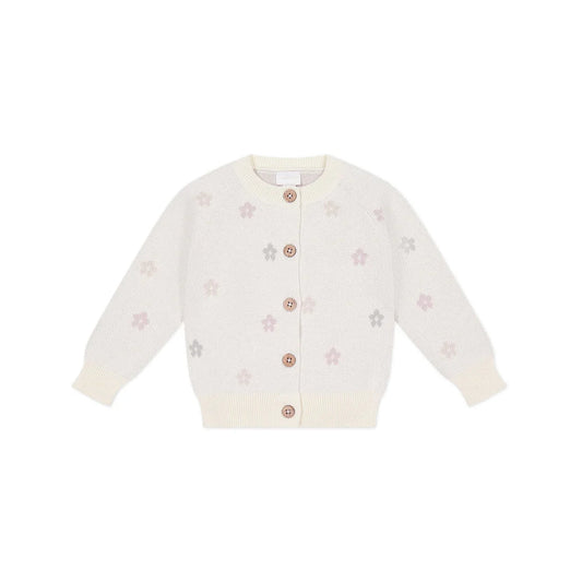 Harper Cardigan - Fifi Egret Jacquard