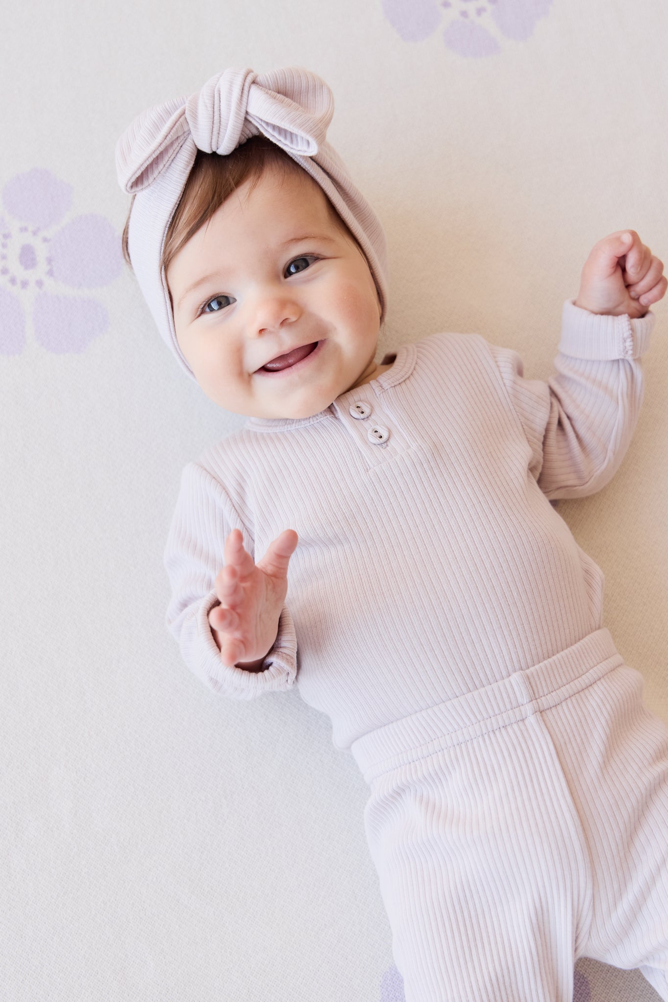 Organic Cotton Long Sleeve Bodysuit- Luna