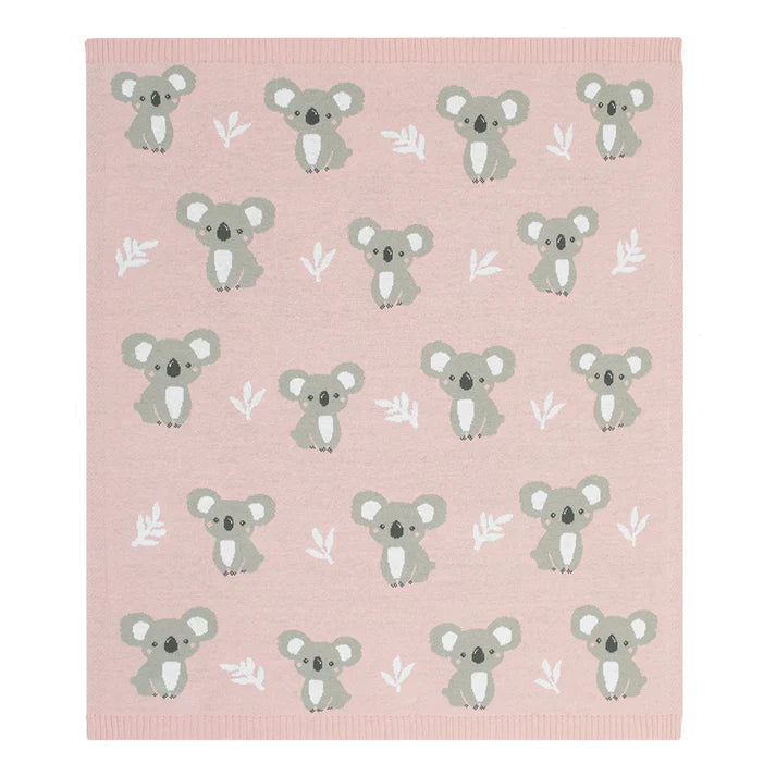 Australiana Baby Blanket- Koala/Blush