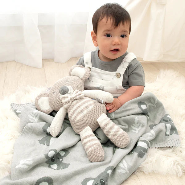 Australiana Baby Blanket- Koala/Grey