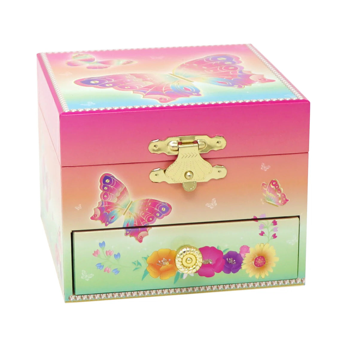 Rainbow Butterfly Small Music Jewellery Box