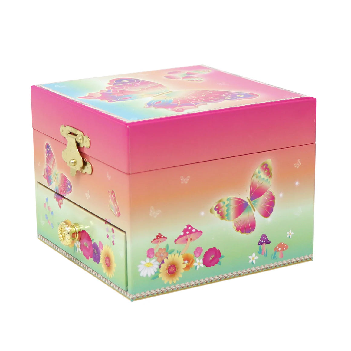 Rainbow Butterfly Small Music Jewellery Box