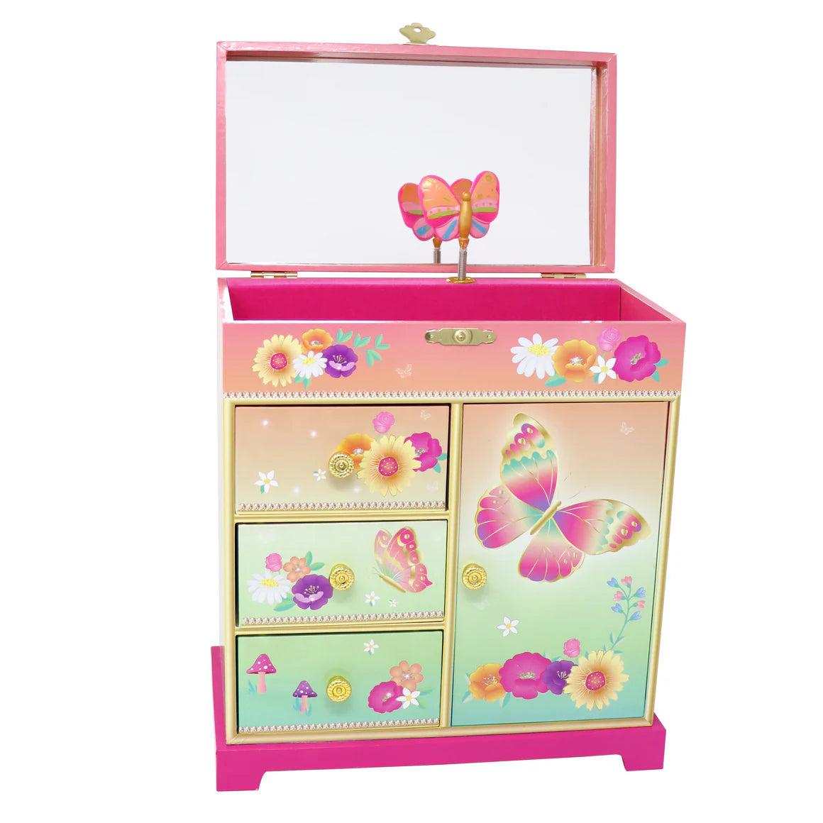 Rainbow Butterfly Large Music Jewellery Box