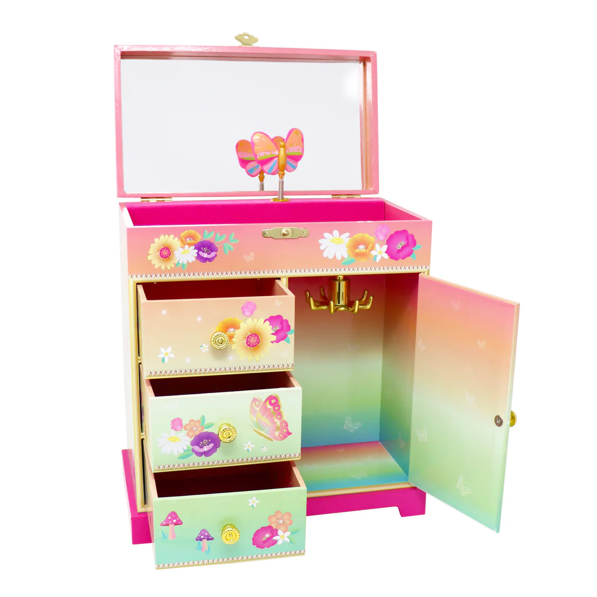 Rainbow Butterfly Large Music Jewellery Box