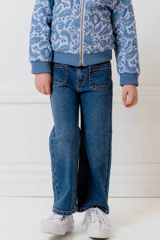 Girls Mid Wash Denim Jeans