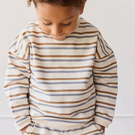 Organic Cotton Damien Sweatshirt - Hudson Stripe Tiger