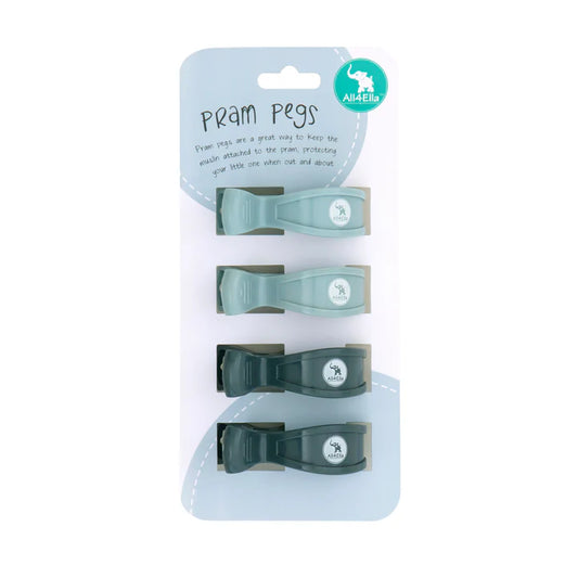 Pram Pegs 4pk- Steel Blue/Charcoal