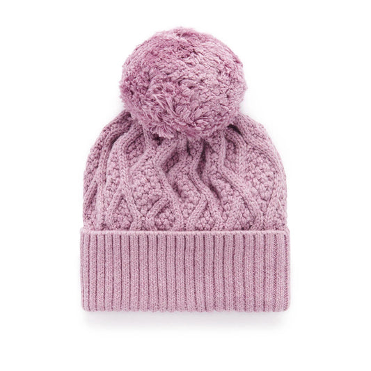 Baby Cable Beanie- Lavender Melange