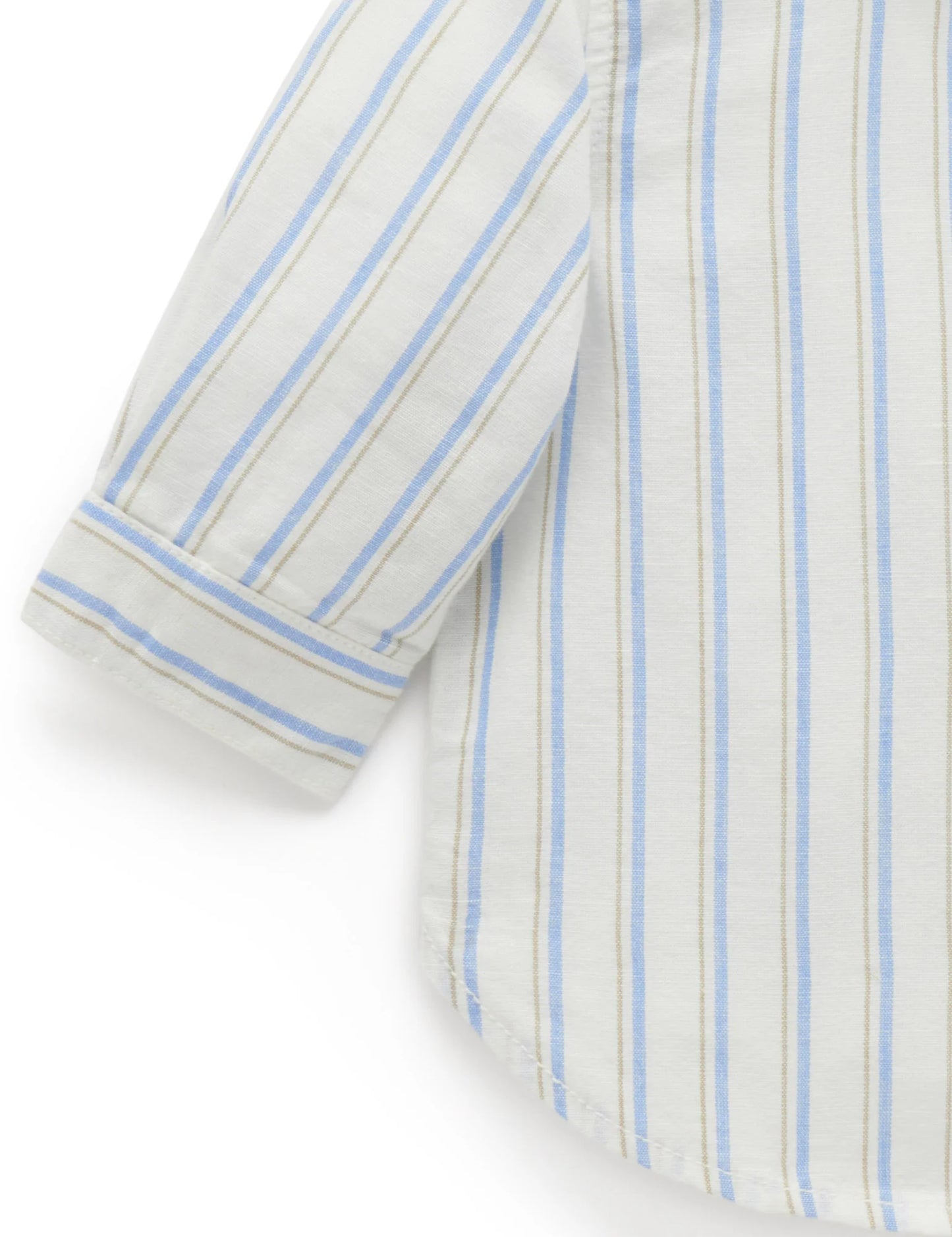 Linen Blend Relaxed Long Sleeve Shirt- Sailor Stripe