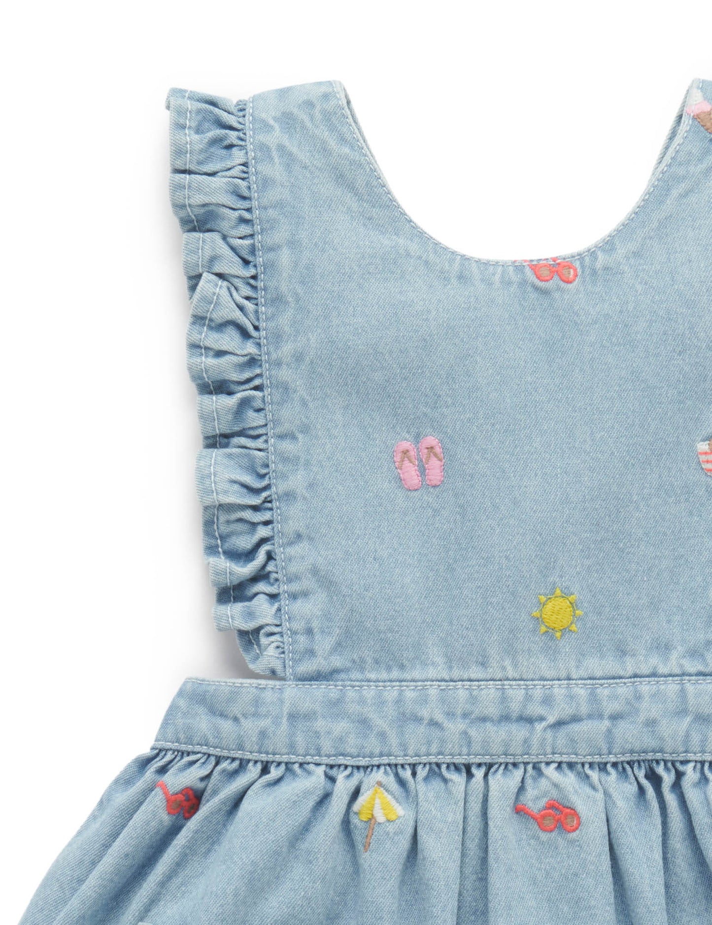 Embroided Pinnie- Seaside Broderie