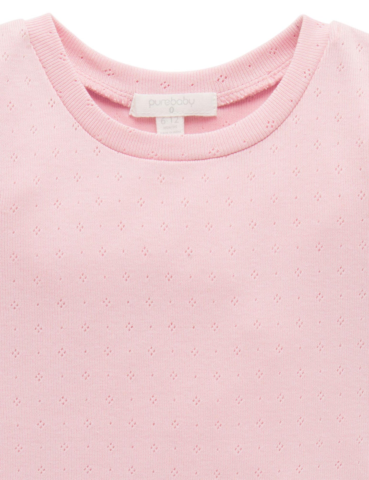 Pointelle Short Sleeve Tee- Popsicle