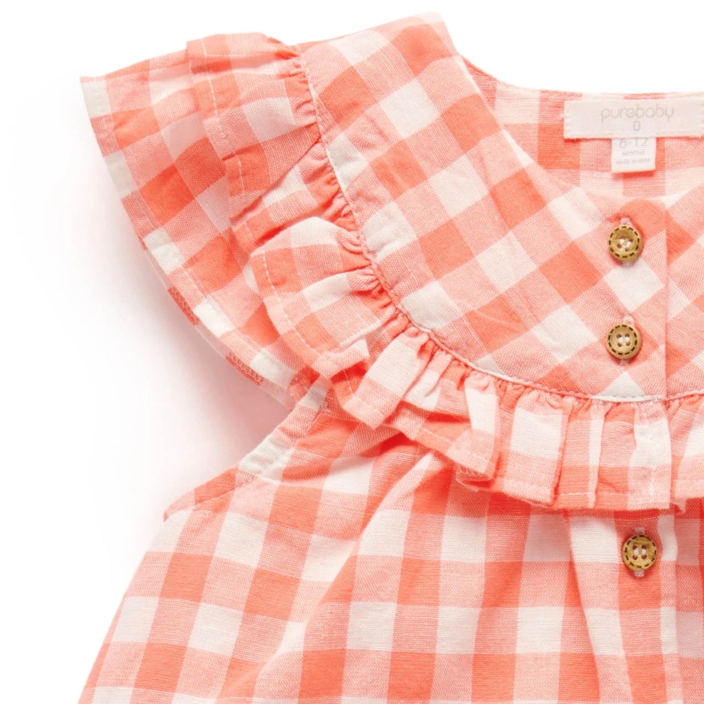 Gingham Top & Short Set- Coral