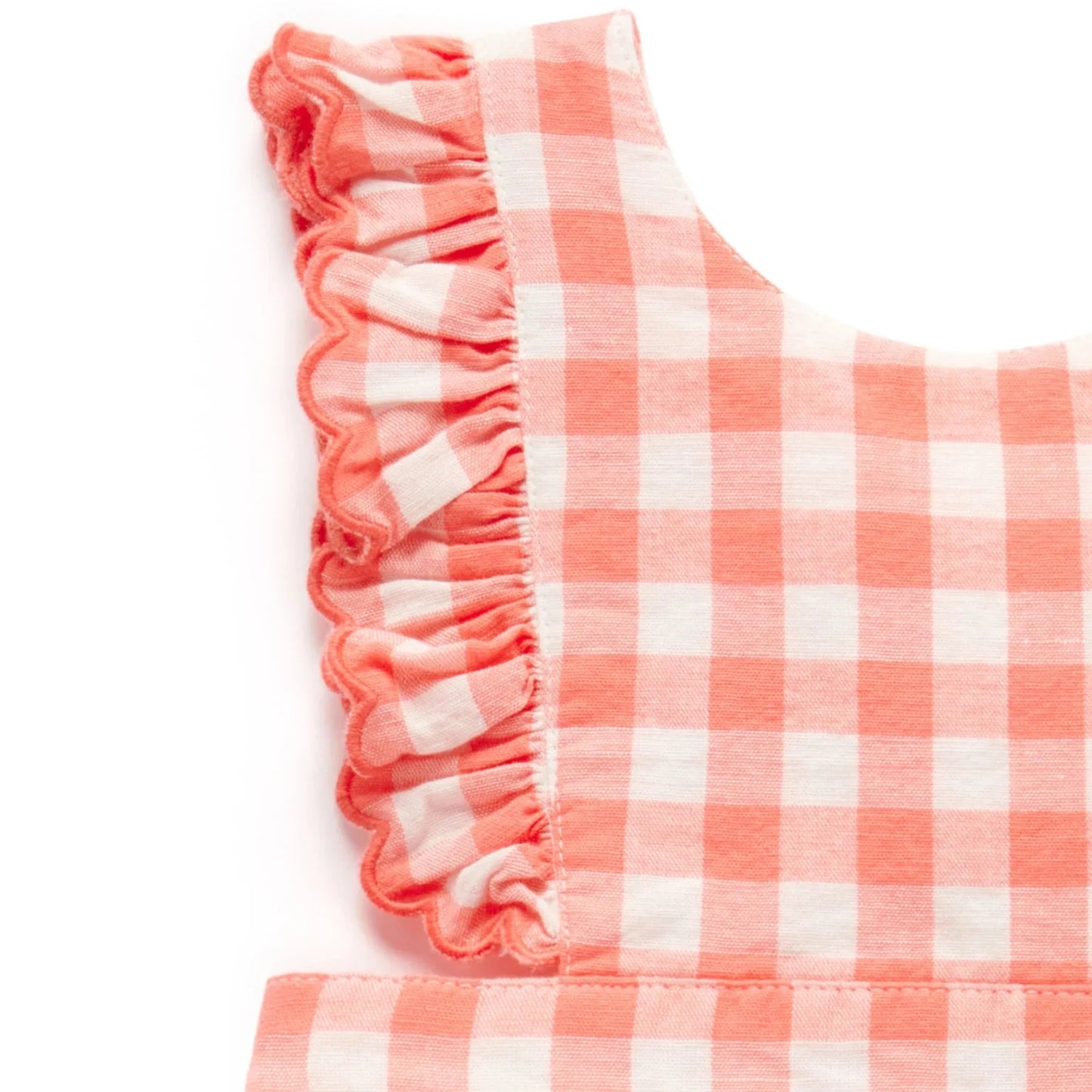 Gingham Pinnie- Coral