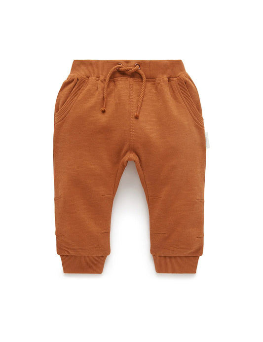 Slouchy Track Pant- Cognac