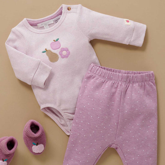 Applique Bodysuit- Primrose Melange